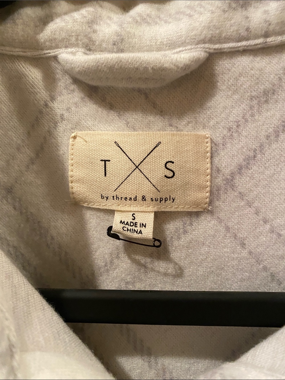 Thread & Supply-Women’s Size Small, Cream and Light Gray Plaid Shacket, NWT - Picture 4 of 6